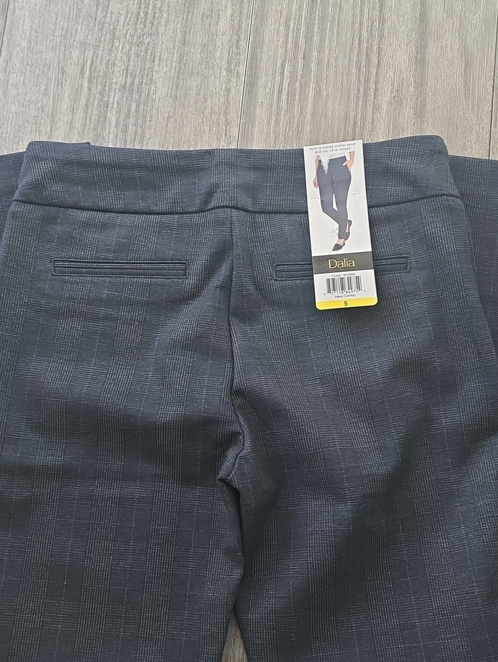 Dalia Charcoal Plaid Ponte Leggings - Picture 5 of 7